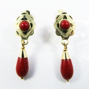 PENDIENTES NIÑA ORO AMARILLO CORAL