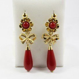 PENDIENTES NIÑA ORO AMARILLO CORAL