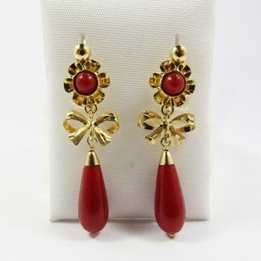 PENDIENTES NIÑA ORO AMARILLO CORAL