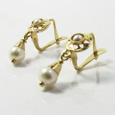PENDIENTES NIÑA ORO AMARILLO PERLA