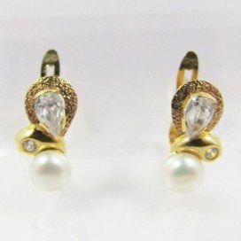 PENDIENTES NIÑA ORO AMARILLO PERLA