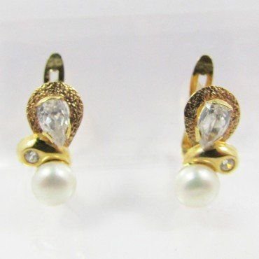 PENDIENTES NIÑA ORO AMARILLO PERLA