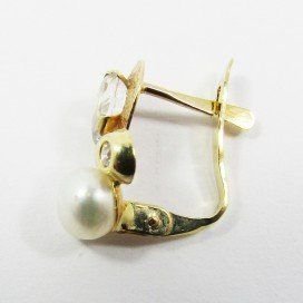 PENDIENTES NIÑA ORO AMARILLO PERLA