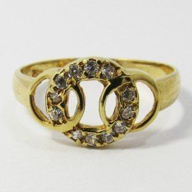 SORTIJA ORO AMARILLO ITALIANO PIEDRA