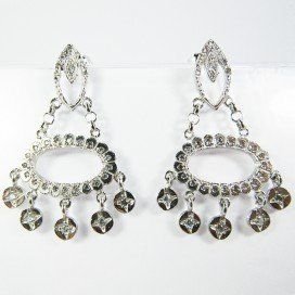PENDIENTES ORO BLANCO PIEDRA