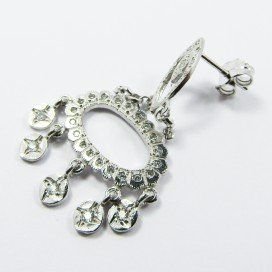 PENDIENTES ORO BLANCO PIEDRA