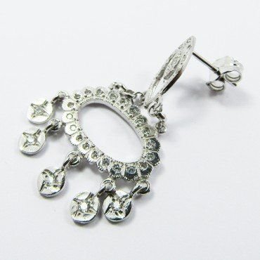 PENDIENTES ORO BLANCO PIEDRA