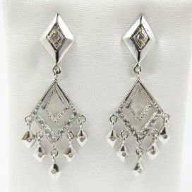 PENDIENTES ORO BLANCO PIEDRA