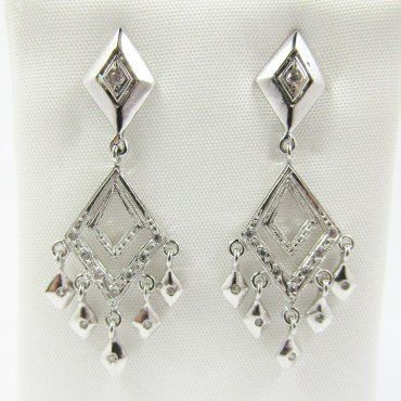 PENDIENTES ORO BLANCO PIEDRA