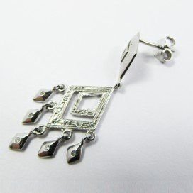 PENDIENTES ORO BLANCO PIEDRA