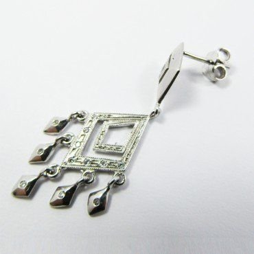 PENDIENTES ORO BLANCO PIEDRA