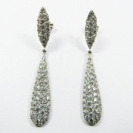 PENDIENTES ORO BLANCO PIEDRA