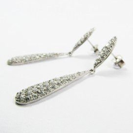 PENDIENTES ORO BLANCO PIEDRA