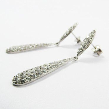 PENDIENTES ORO BLANCO PIEDRA