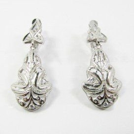 PENDIENTES ORO BLANCO PIEDRA