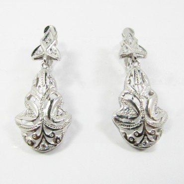PENDIENTES ORO BLANCO PIEDRA