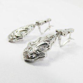 PENDIENTES ORO BLANCO PIEDRA