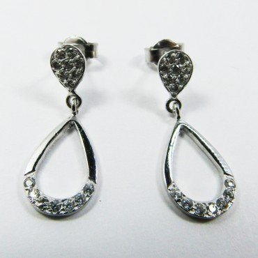 PENDIENTES ORO BLANCO PIEDRA