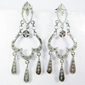 PENDIENTES ORO BLANCO PIEDRA