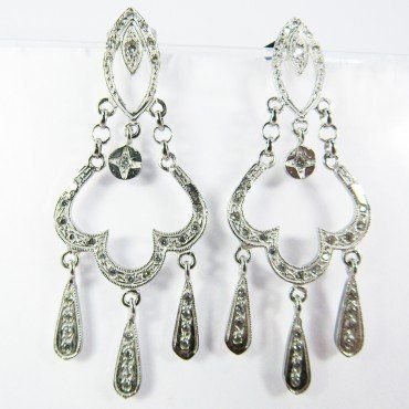 PENDIENTES ORO BLANCO PIEDRA