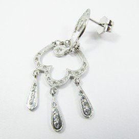PENDIENTES ORO BLANCO PIEDRA