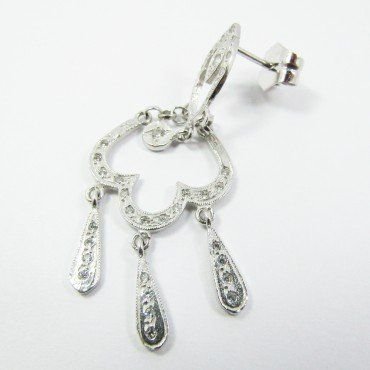 PENDIENTES ORO BLANCO PIEDRA