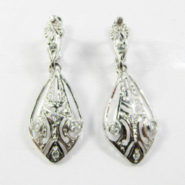 PENDIENTES ORO BLANCO PIEDRA