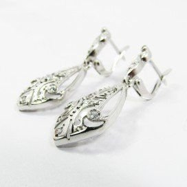 PENDIENTES ORO BLANCO PIEDRA