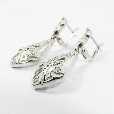 PENDIENTES ORO BLANCO PIEDRA