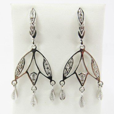 PENDIENTES ORO BLANCO PIEDRA