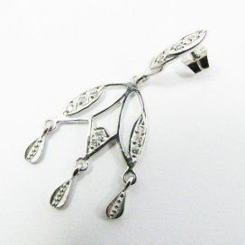 PENDIENTES ORO BLANCO PIEDRA
