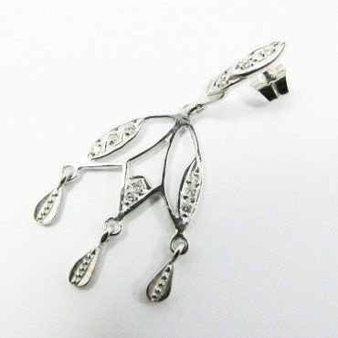 PENDIENTES ORO BLANCO PIEDRA