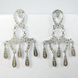 PENDIENTES ORO BLANCO PIEDRA