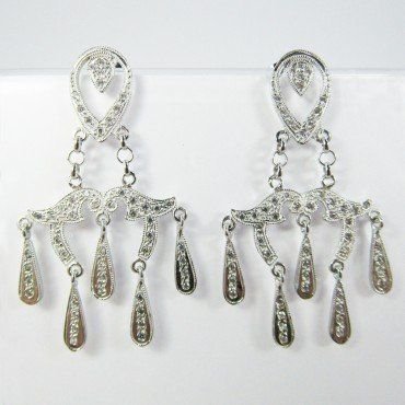 PENDIENTES ORO BLANCO PIEDRA