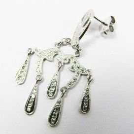 PENDIENTES ORO BLANCO PIEDRA