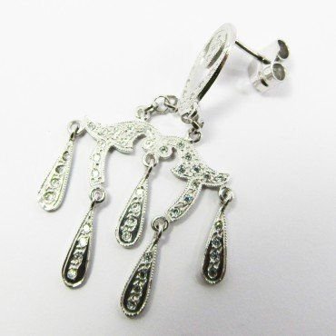 PENDIENTES ORO BLANCO PIEDRA