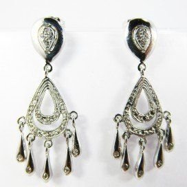 PENDIENTES ORO BLANCO PIEDRA