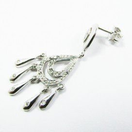 PENDIENTES ORO BLANCO PIEDRA