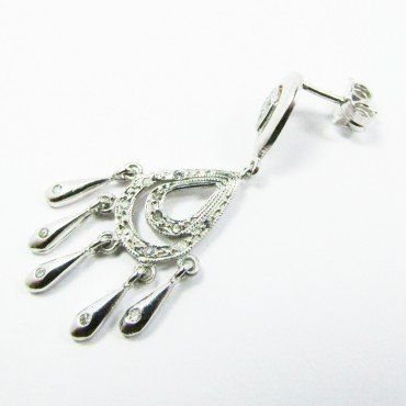 PENDIENTES ORO BLANCO PIEDRA