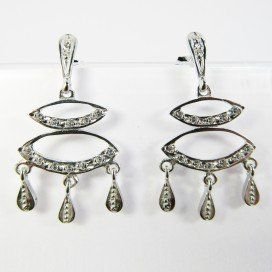 PENDIENTES ORO BLANCO PIEDRA