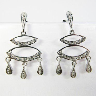 PENDIENTES ORO BLANCO PIEDRA