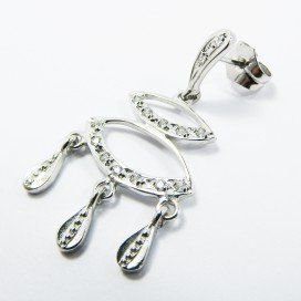 PENDIENTES ORO BLANCO PIEDRA