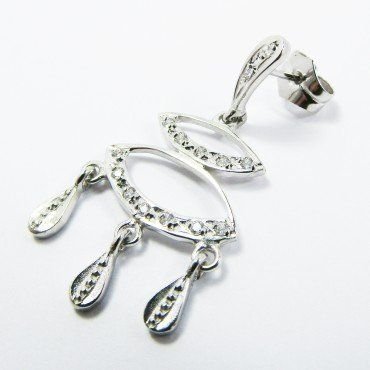 PENDIENTES ORO BLANCO PIEDRA