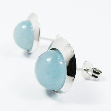 PENDIENTES ORO BLANCO PIEDRA