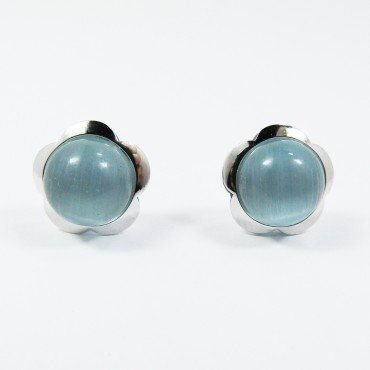 PENDIENTES ORO BLANCO PIEDRA