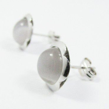 PENDIENTES ORO BLANCO PIEDRA