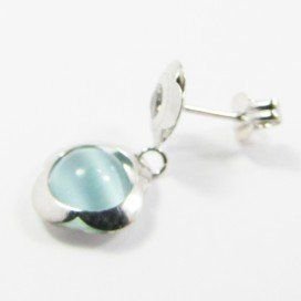 PENDIENTES ORO BLANCO PIEDRA