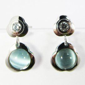 PENDIENTES ORO BLANCO PIEDRA