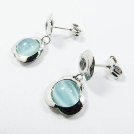 PENDIENTES ORO BLANCO PIEDRA