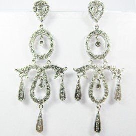PENDIENTES ORO BLANCO PIEDRA